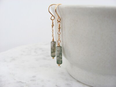 Moss Agate Necklace and Earring Set - image8